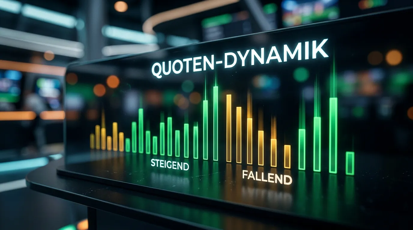 Nahaufnahme einer digitalen Quotentafel-Optik mit steigenden und fallenden Balken, abstrakt und ohne lesbare Zahlen